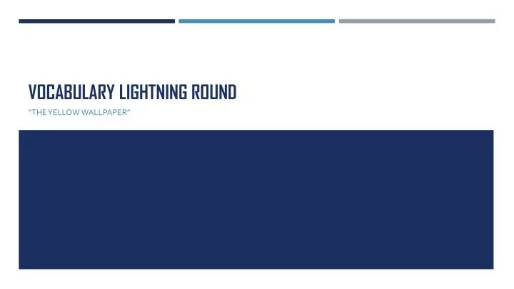 vocabulary lightning round