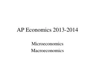 AP Economics 2013-2014