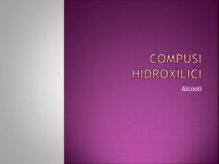 compusi hidroxilici