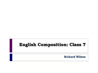 English Composition: Class 7