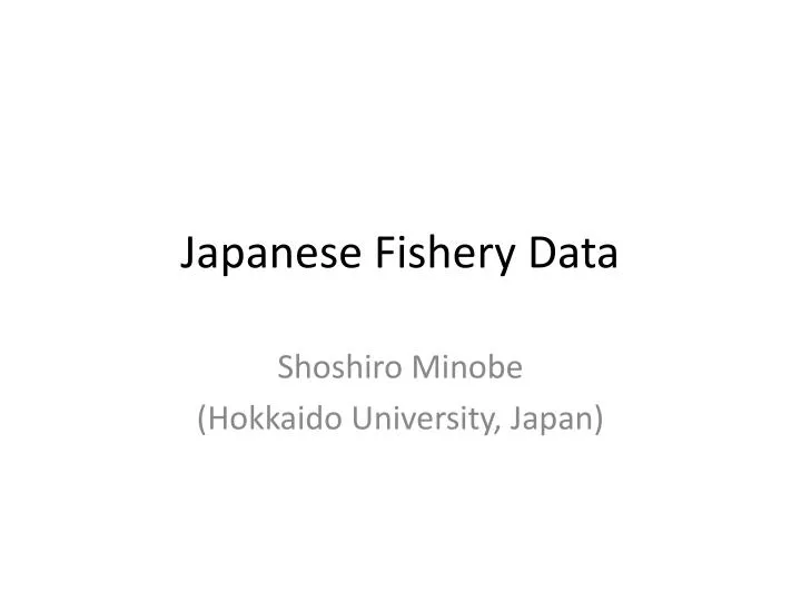 japanese fishery data