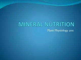 MINERAL NUTRITION