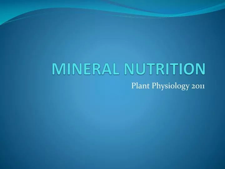mineral nutrition