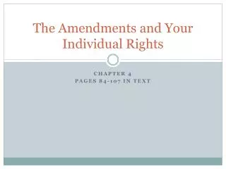 The Amendments and Your Individual Rights