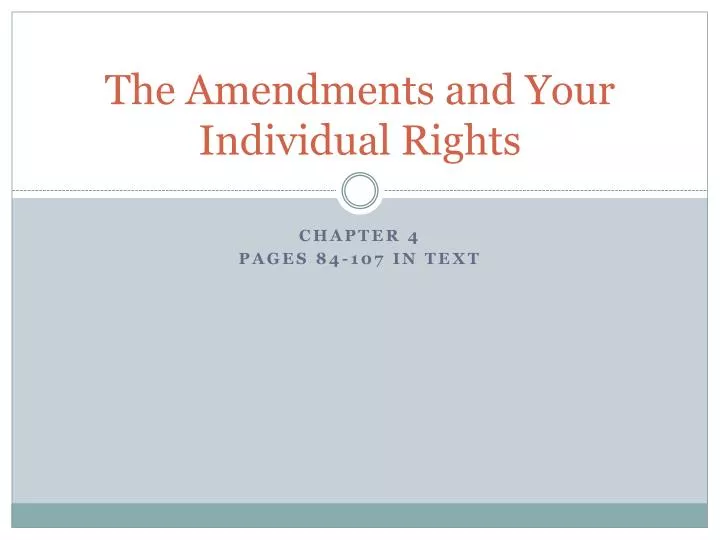 the amendments and your individual rights