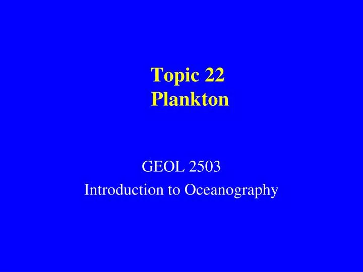 topic 22 plankton