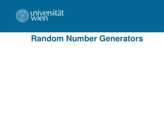 Random Number Generators