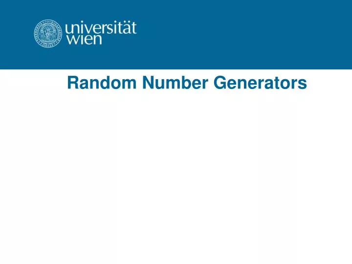 random number generators