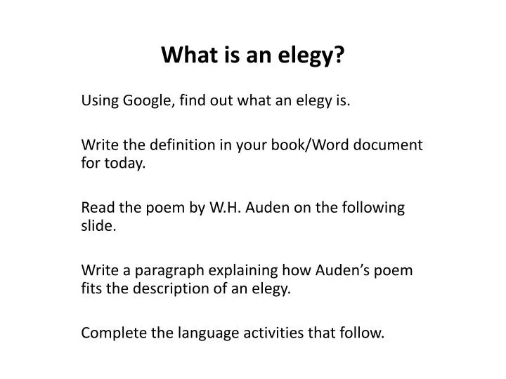 what is an elegy