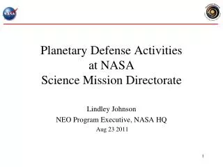 Planetary Defense Activities at NASA Science Mission Directorate