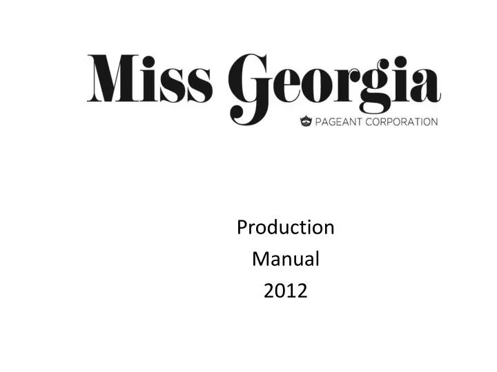 production manual 2012