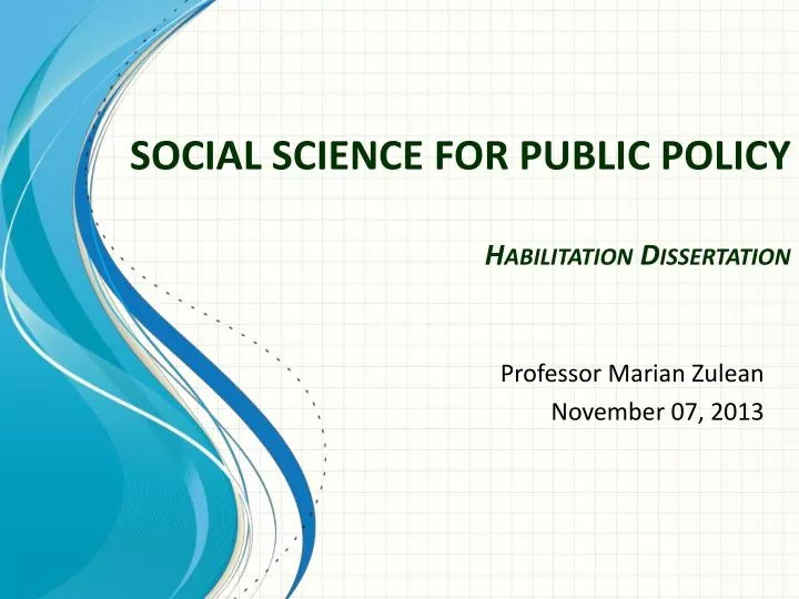 social science for public policy habilitation dissertation