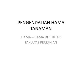 pengendalian hama tanaman