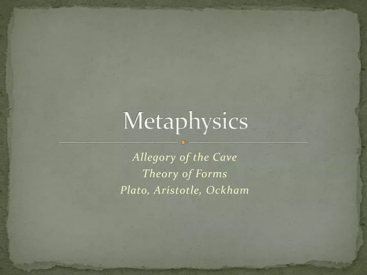 metaphysics