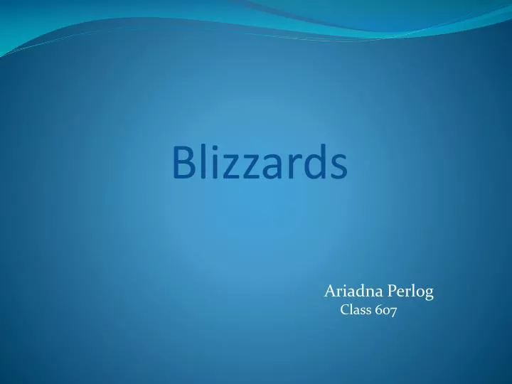 blizzards