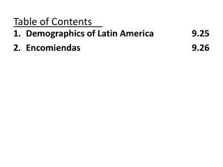 Table of Contents