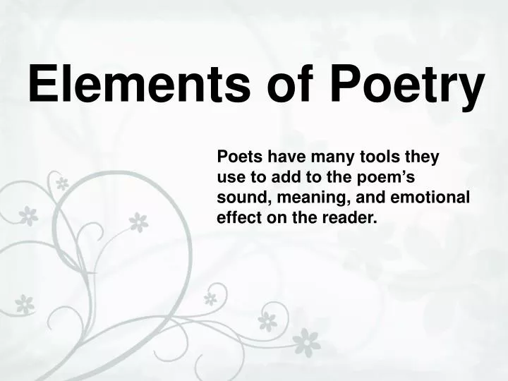 elements of poetry