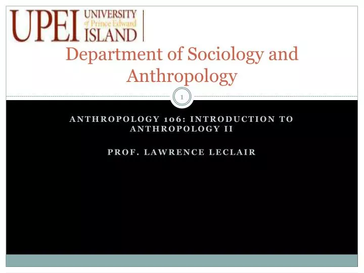 department of sociology and anthropology