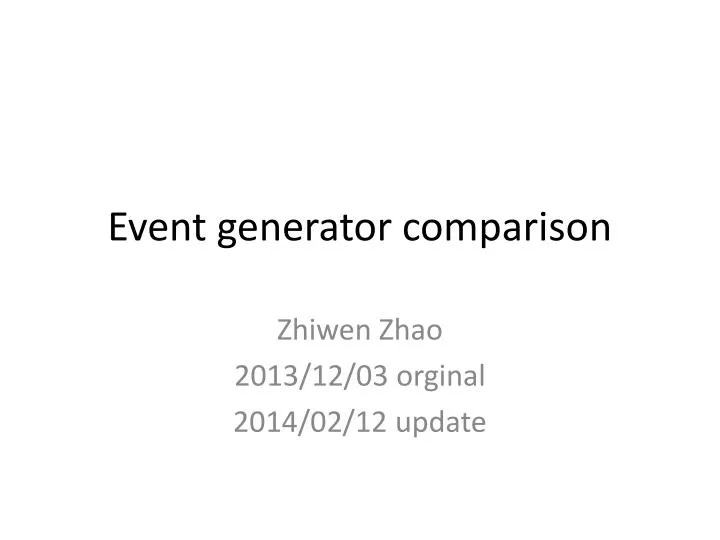 event generator comparison