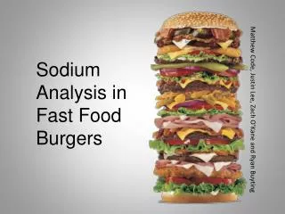 Sodium Analysis in Fast Food Burgers