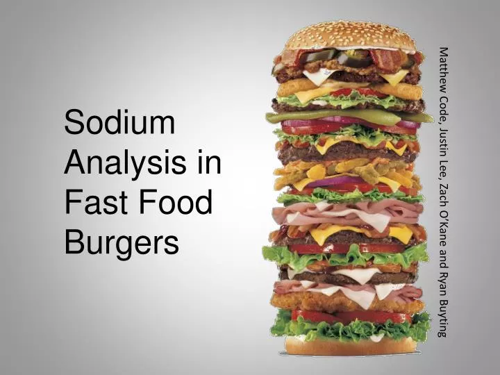 sodium analysis in fast food burgers