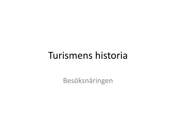 turismens historia