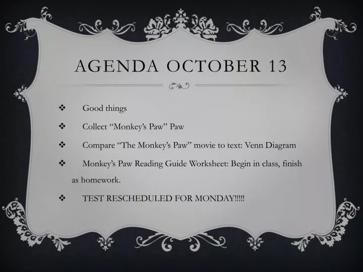 agenda october 13