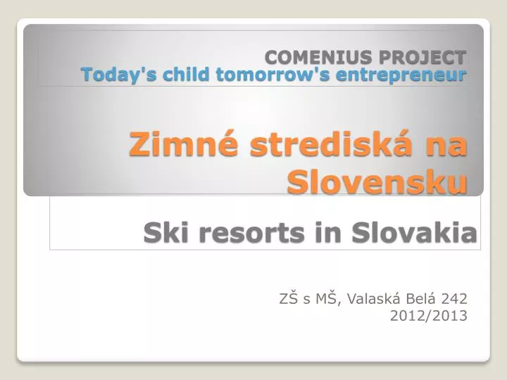 zimn stredisk na slovensku