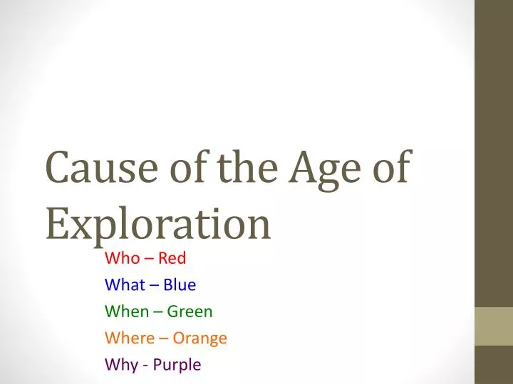 cause of the age of exploration