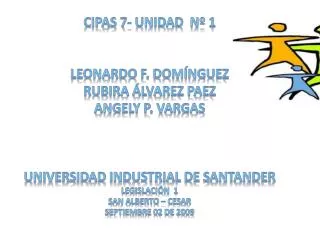 Cipas 7- unidad nº 1 Leonardo f. Domínguez Rubira Álvarez paez Angely p. Vargas