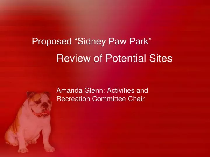 proposed sidney paw park