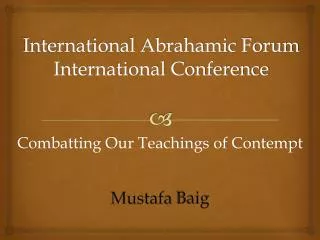 International Abrahamic Forum International Conference