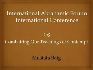 international abrahamic forum international conference