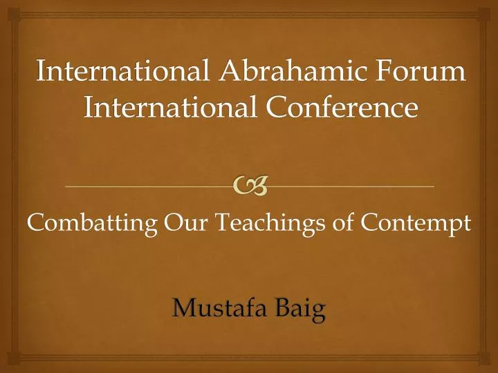 international abrahamic forum international conference