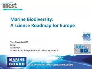Marine Biodiversity : A science Roadmap for Europe