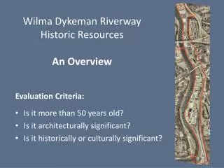 Wilma Dykeman Riverway Historic Resources An Overview