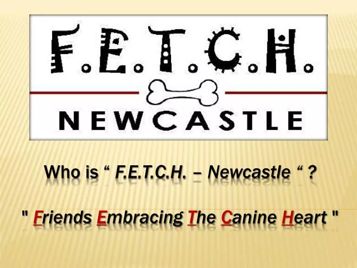 who is f e t c h newcastle f riends e mbracing t he c anine h eart
