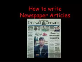 How to write Newspaper Articles