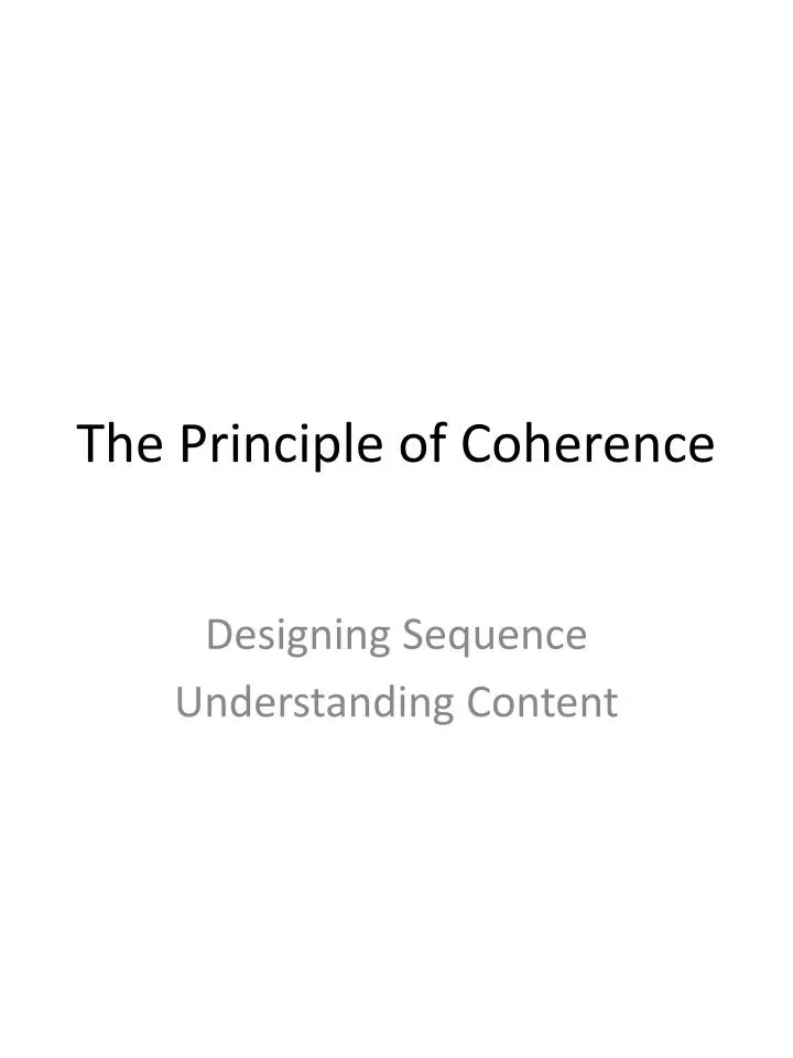 the principle of coherence