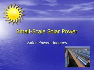 Small-Scale Solar Power
