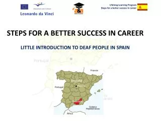 STEPS FOR A BETTER SUCCESS IN CAREER LITTLE INTRODUCTION TO DEAF PEOPLE IN SPAIN