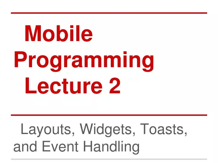 mobile programming lecture 2
