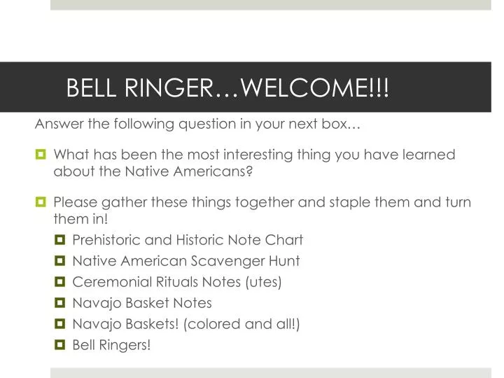 bell ringer welcome