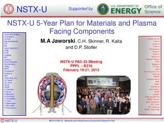 NSTX-U 5-Year Plan for Materials and Plasma Facing Components