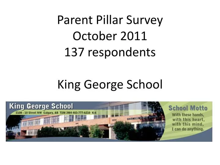 parent pillar survey october 2011 137 respondents king george school