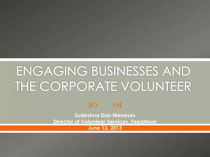 engaging businesses and the corporate volunteer