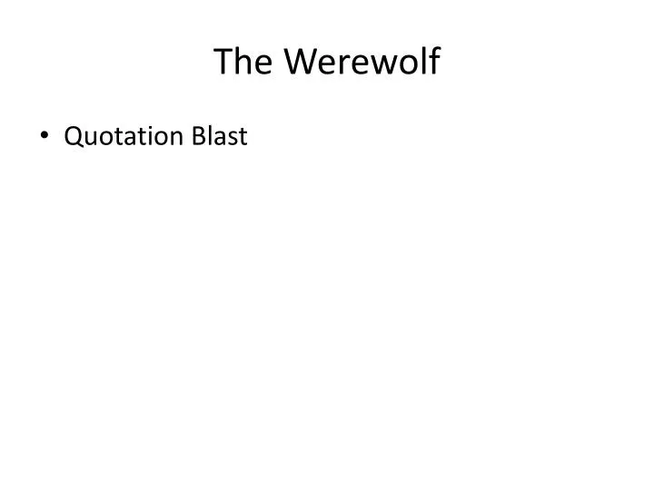 the werewolf