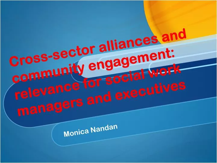 cross sector alliances and community engagement relevance for social work managers and executives