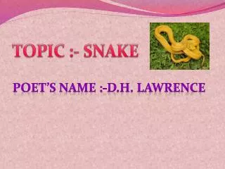 TOPIC :- SNAKE