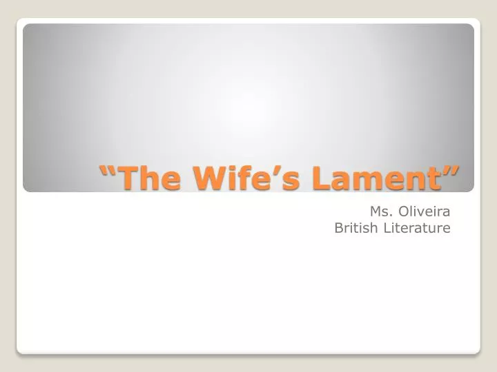 the wife s lament